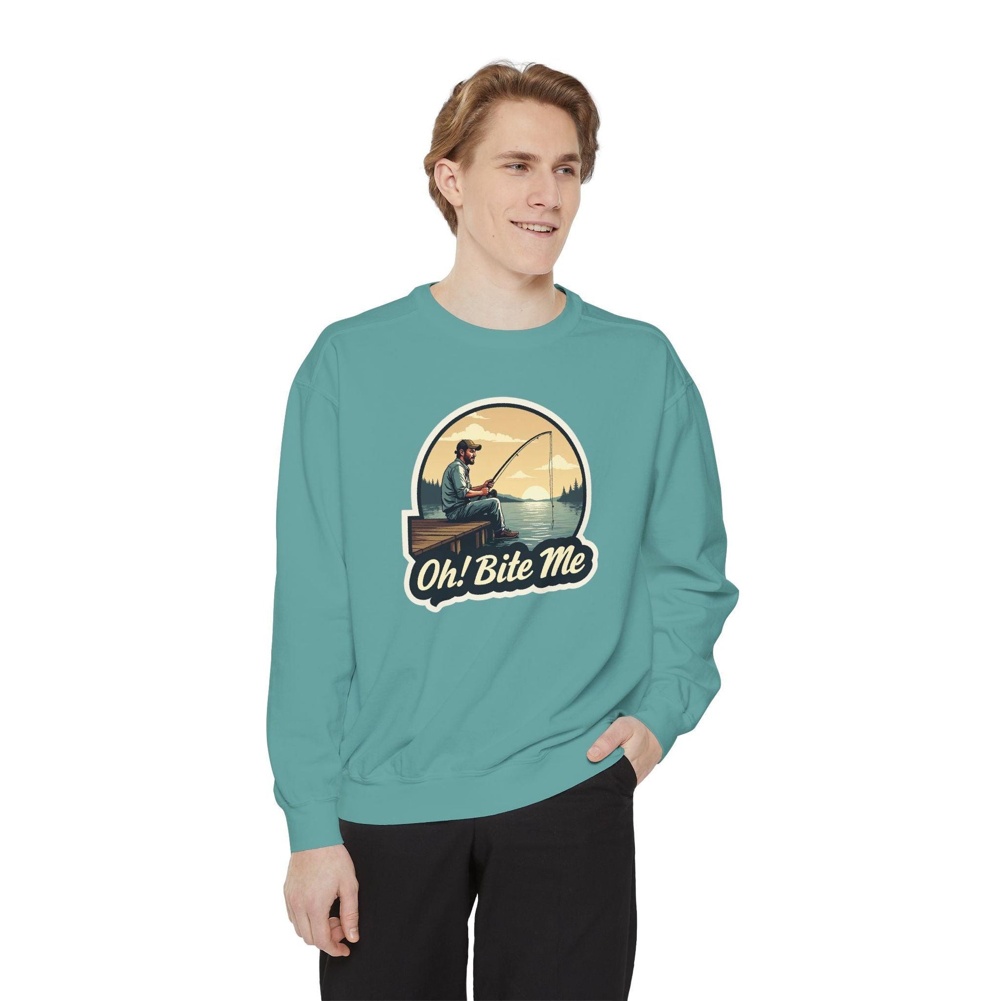 Sitting on the Dock Bite Me Unisex Garment-Dyed Sweatshirt - Even Keel LLC