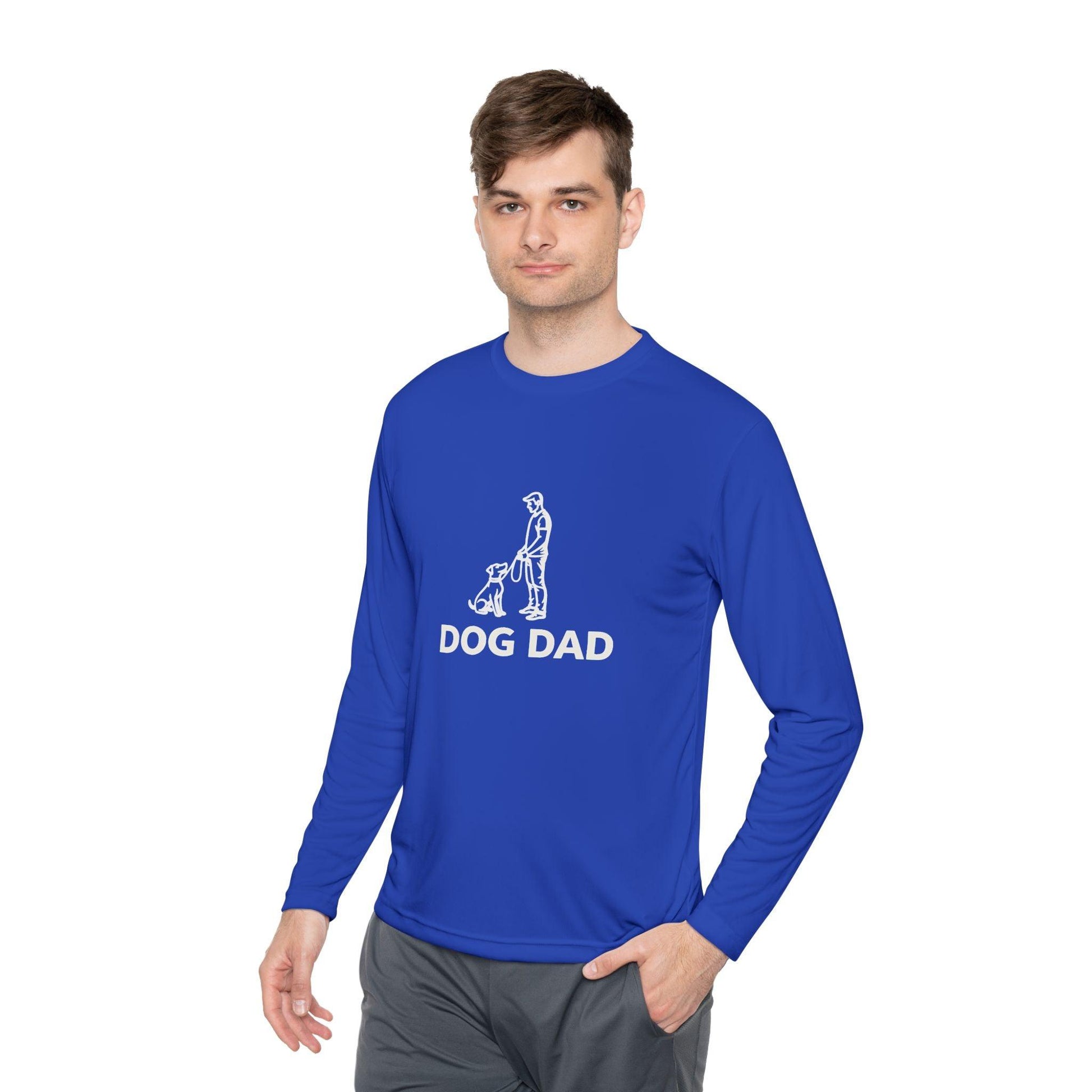 Dog Dad Performance Long Sleeve Tee for Active Dog Owners - Even Keel LLC