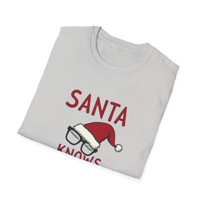 Santa Knows What You Did Unisex Softstyle T-Shirt Gift.