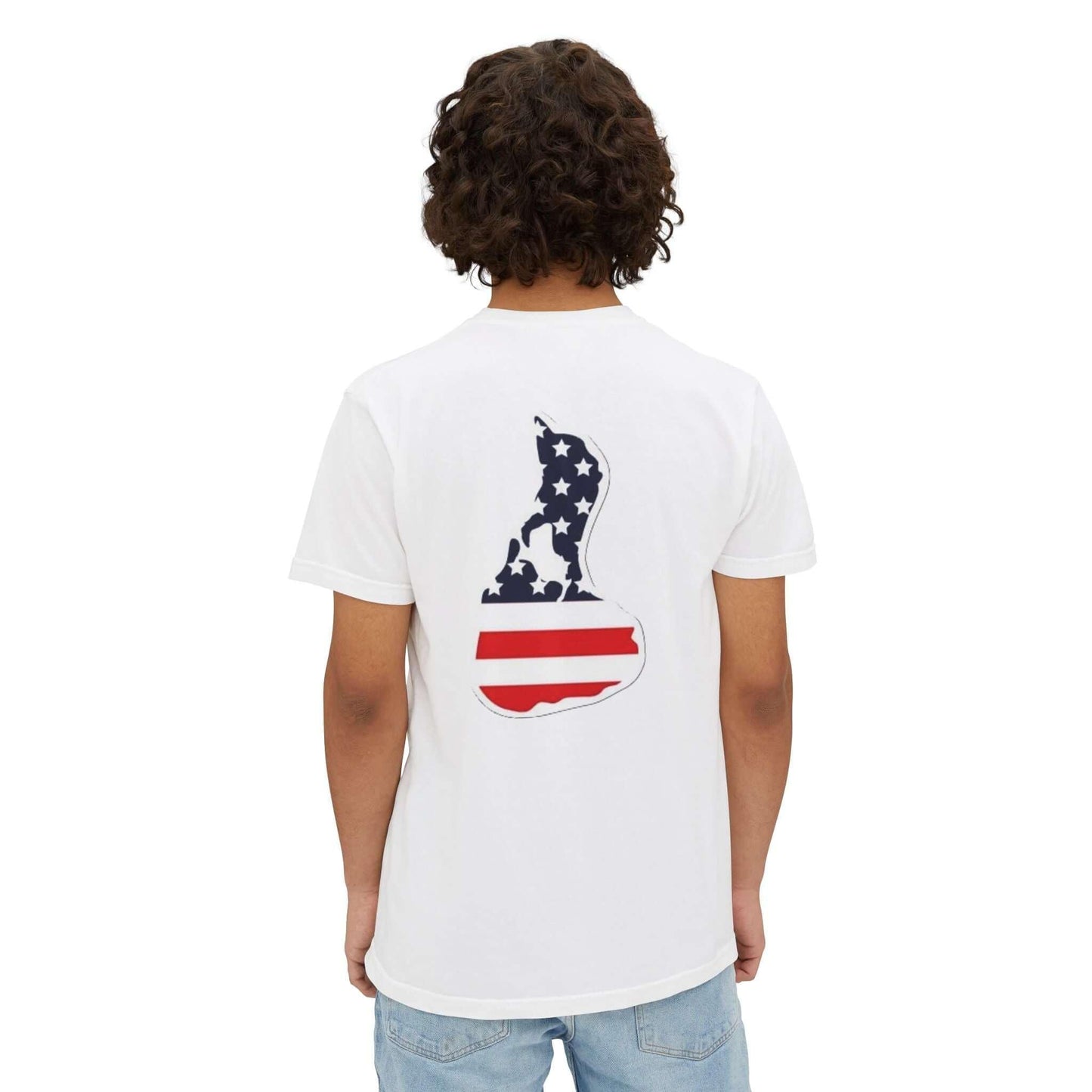 Patriotic Pocket T-Shirt - Unisex Garment-Dyed Tee with USA Map Design - Even Keel LLC