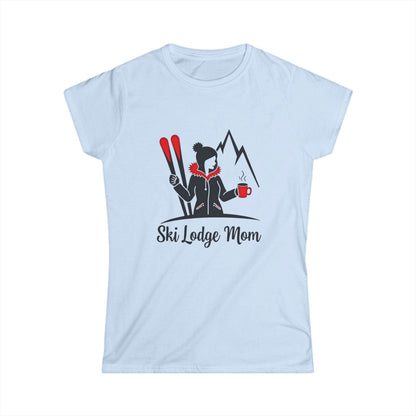 Cozy Ski Lodge Mom Short Sleeve Tee for Winter Getaways - Even Keel LLC