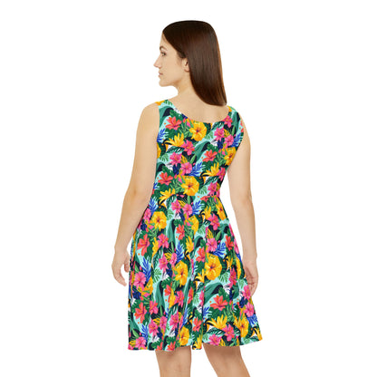 Tropical Floral Women's Skater Dress for Summer Vibes