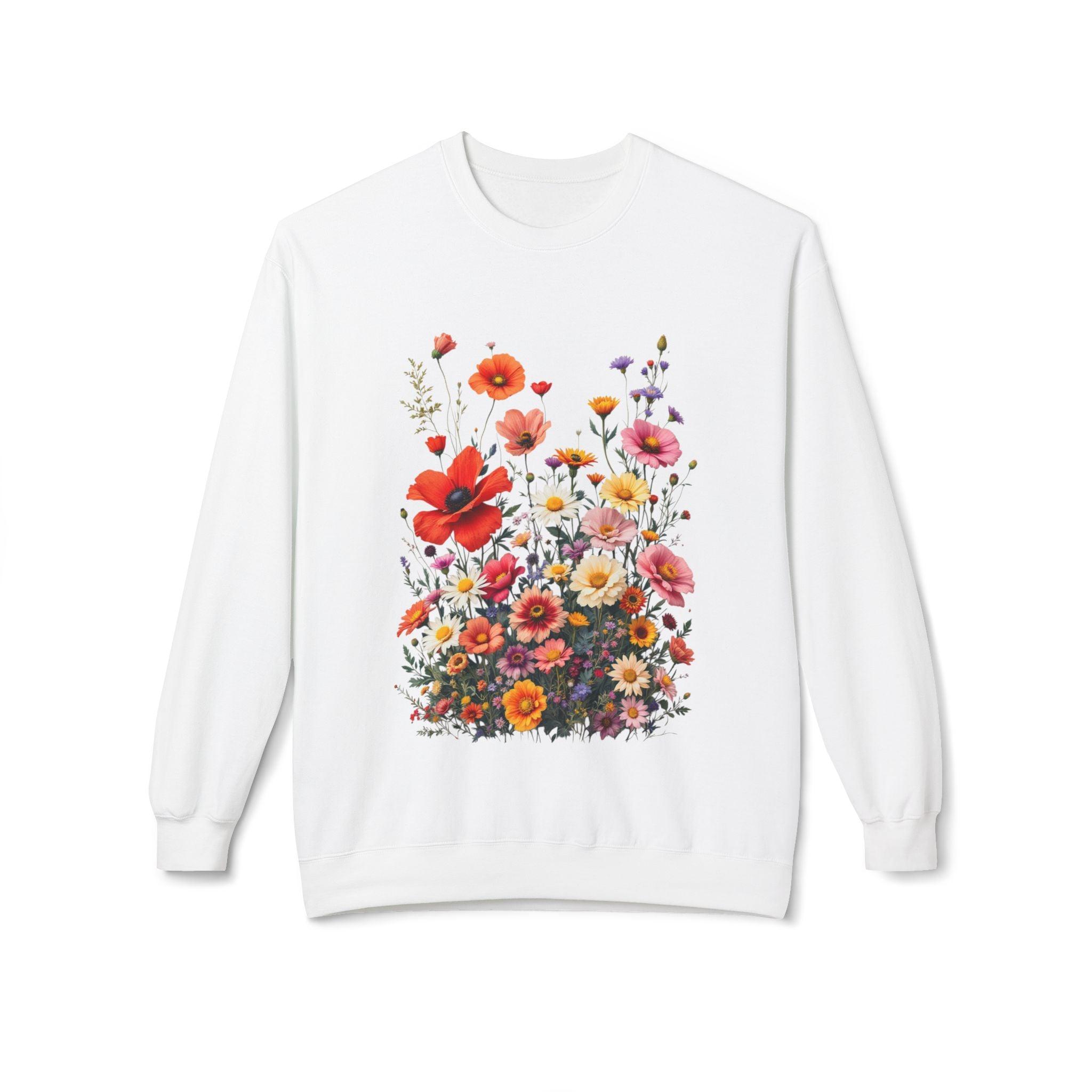 Women's Floral Sweatshirt - Softstyle Fleece Crewneck Style - Even Keel LLC