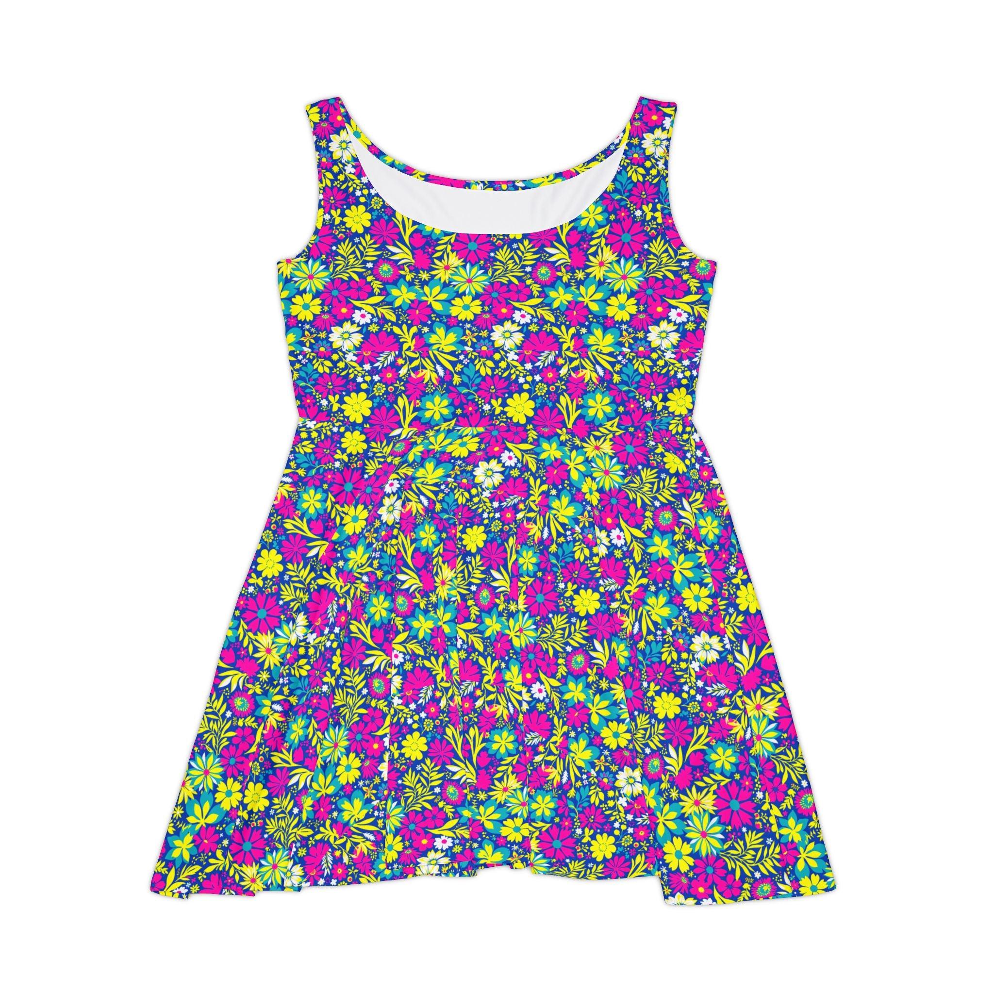 Vibrant Floral Skater Dress for Women for Spring Celebrations - Even Keel LLC