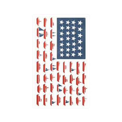 American Flag Designed with Ships Decal for Home Decor - Even Keel LLC