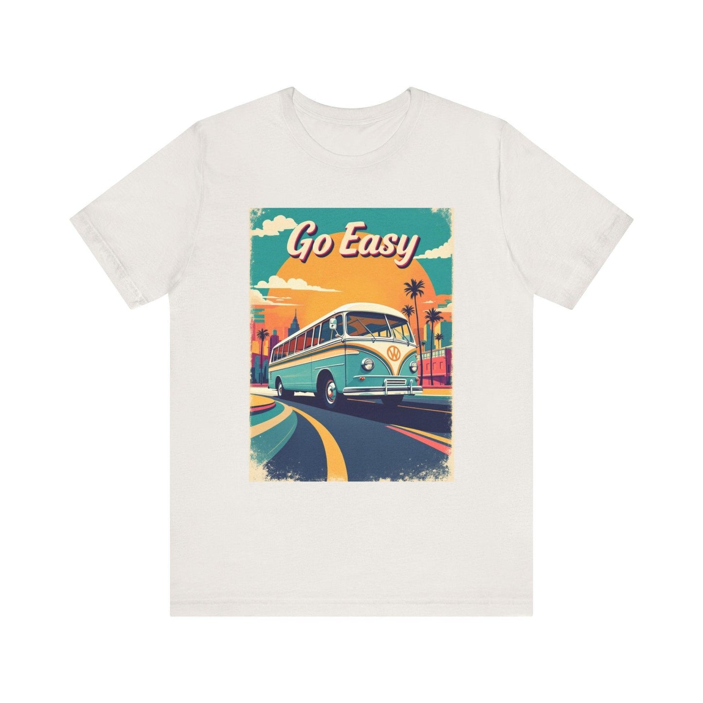 Retro 'Go Easy' Unisex Jersey Tee - Vintage Summer Shirt.