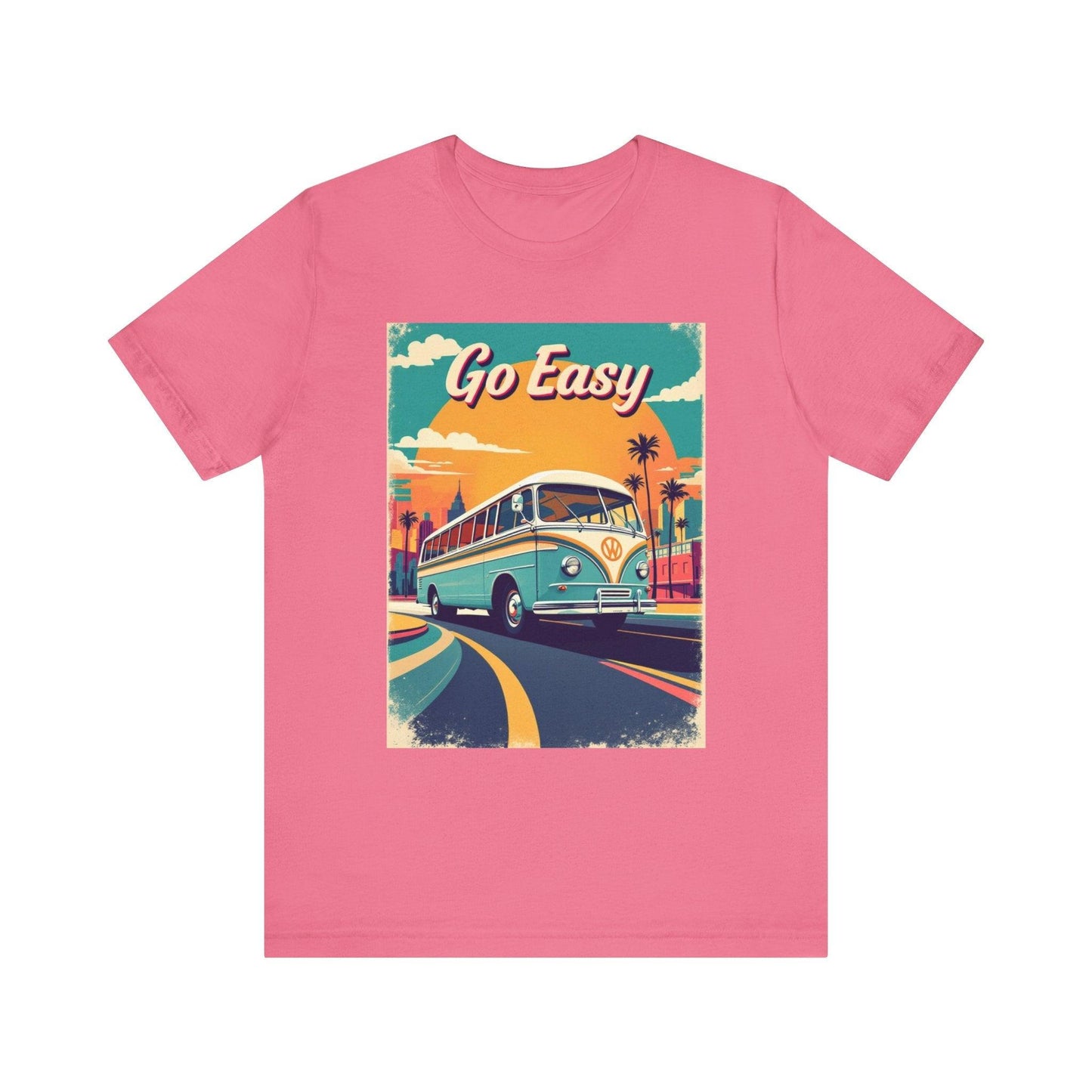 Retro 'Go Easy' Unisex Jersey Tee - Vintage Summer Shirt.