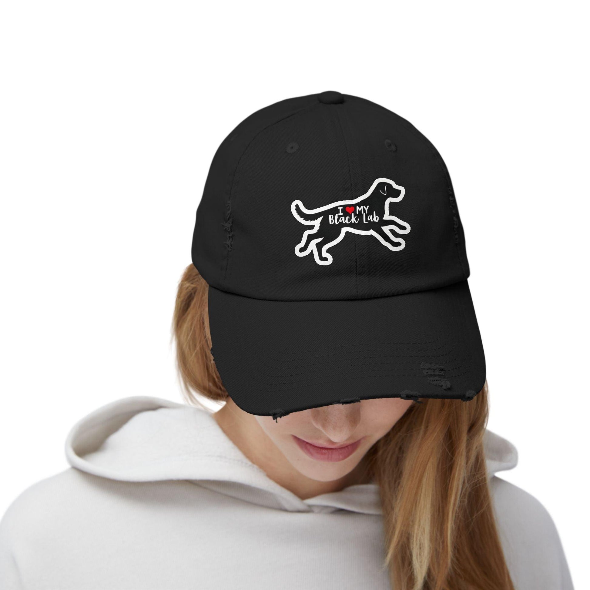 Black Lab Hat Unisex Distressed Cap for Dog Lovers Gift - Even Keel LLC