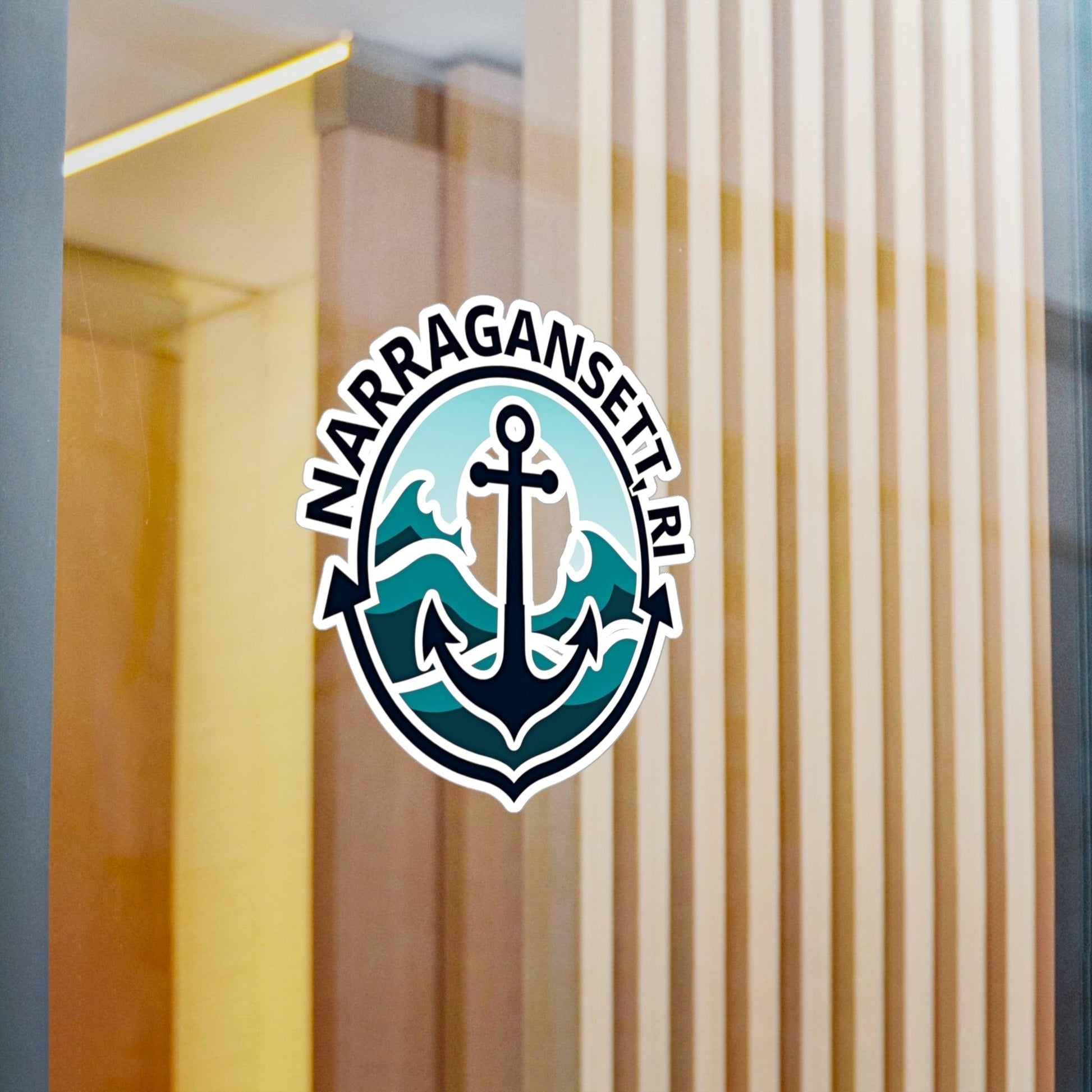 Narragansett Anchor Vinyl Decal for Nautical Decor Art - Even Keel LLC