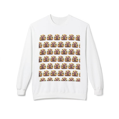 Santa With His Chicks Fleece Crewneck Sweatshirt for Adults - Even Keel LLC