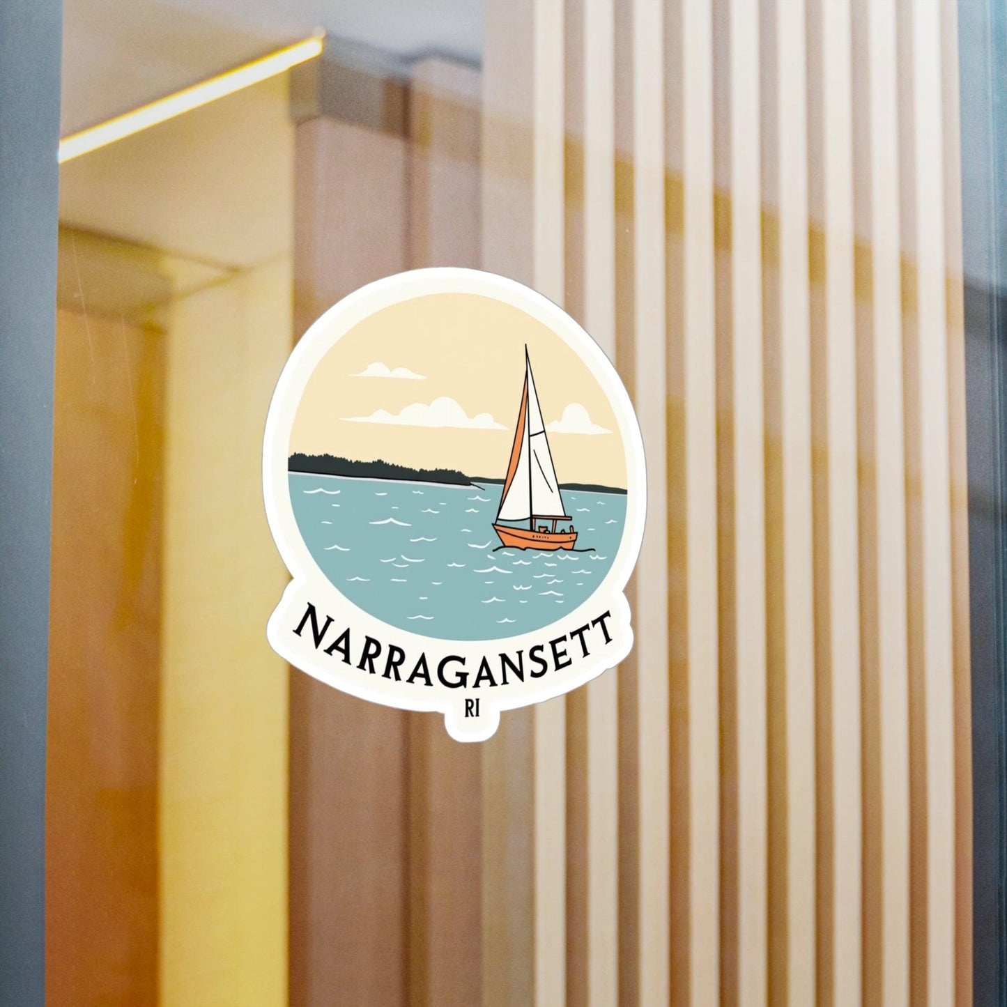 Narragansett, RI Kiss-Cut Vinyl Decal for Home Decor - Even Keel LLC