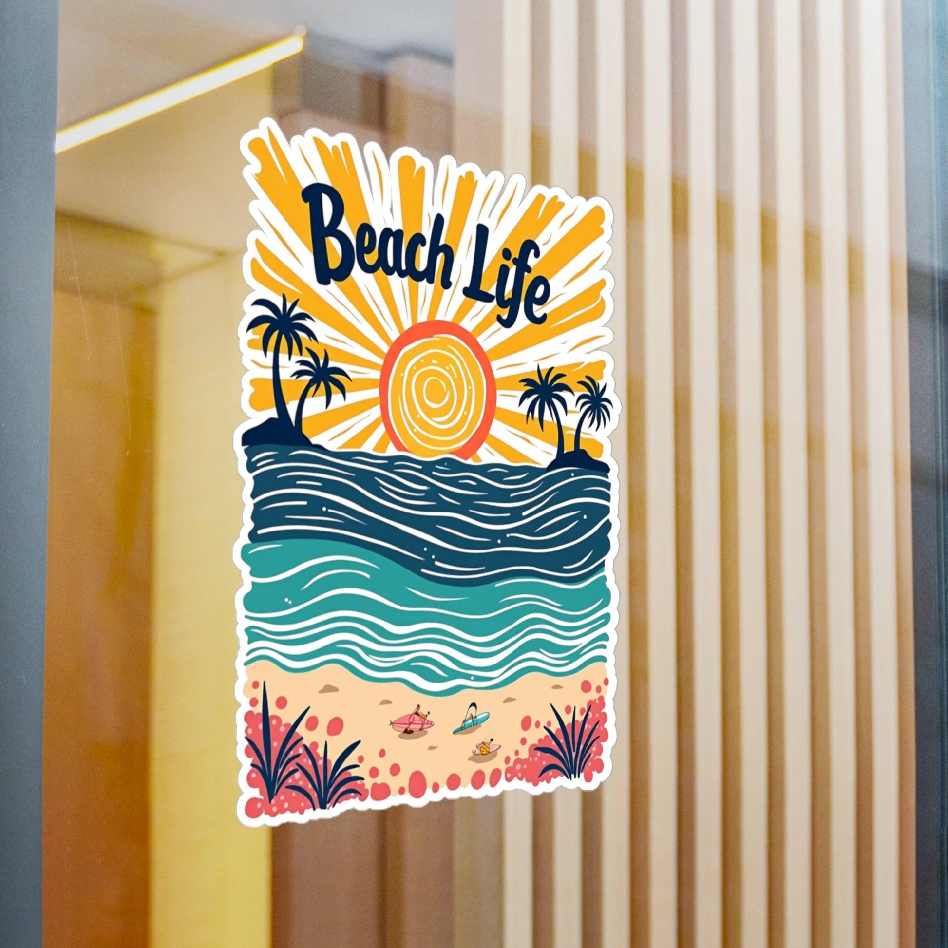 Beach Life Decal Sticker for Laptops and Water Bottles - Even Keel LLC