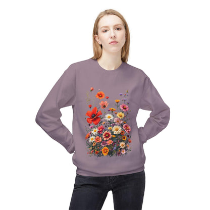 Women's Floral Sweatshirt - Softstyle Fleece Crewneck Style - Even Keel LLC