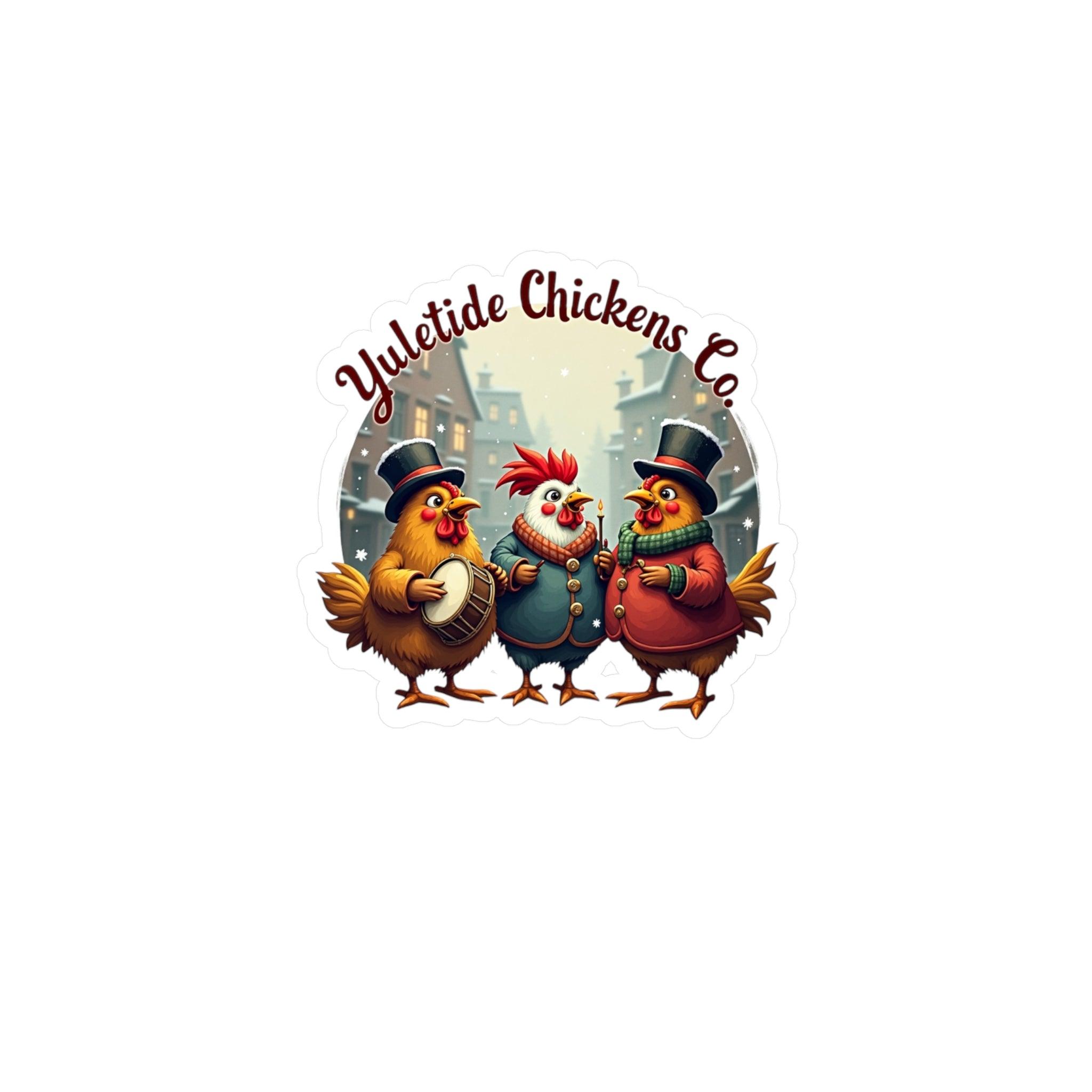 Yuletide Chicken Co. Christmas Holiday Vinyl Decal 4 Sizes - Even Keel LLC