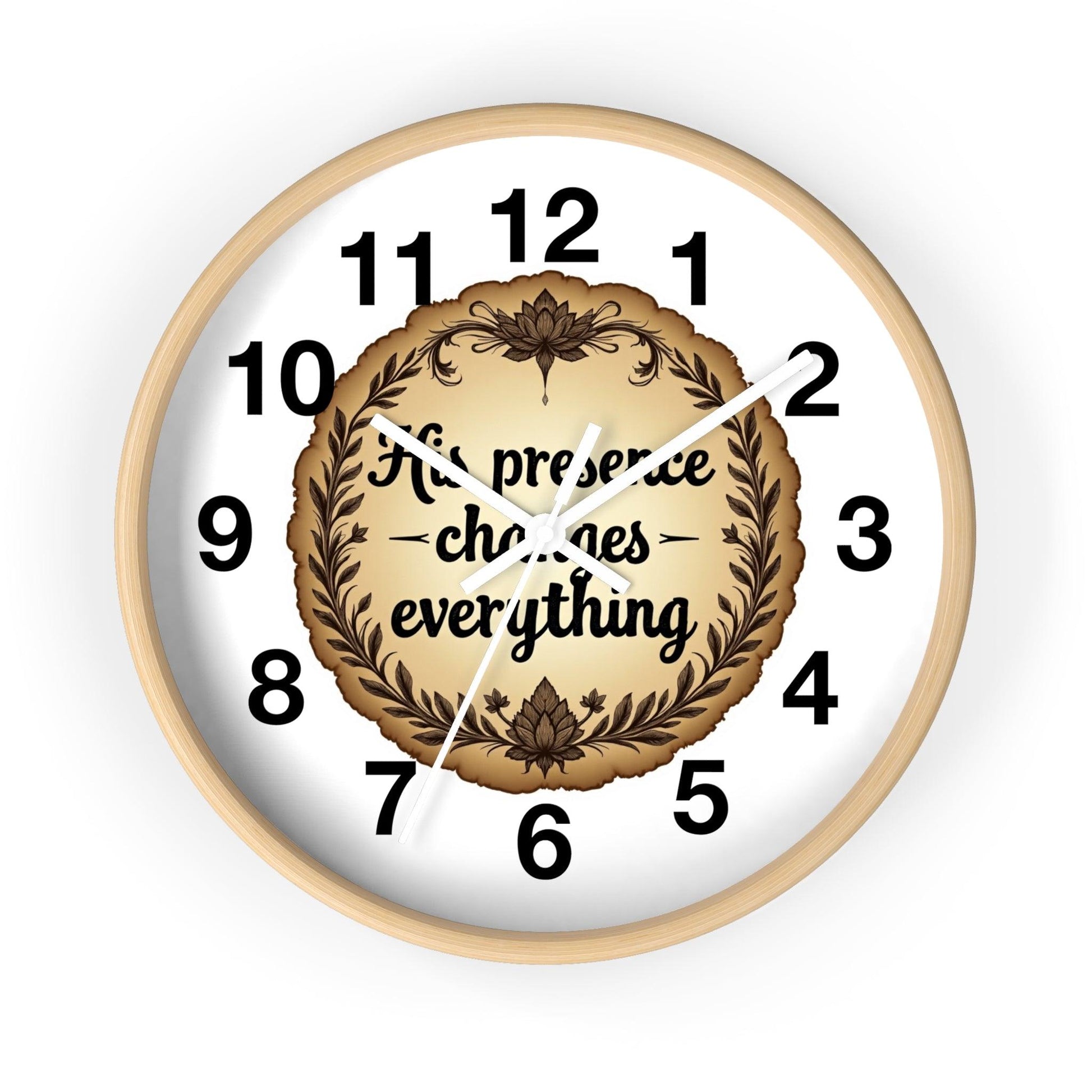 His Presence Changes Everything Time Clock Wall Decor - Even Keel LLC