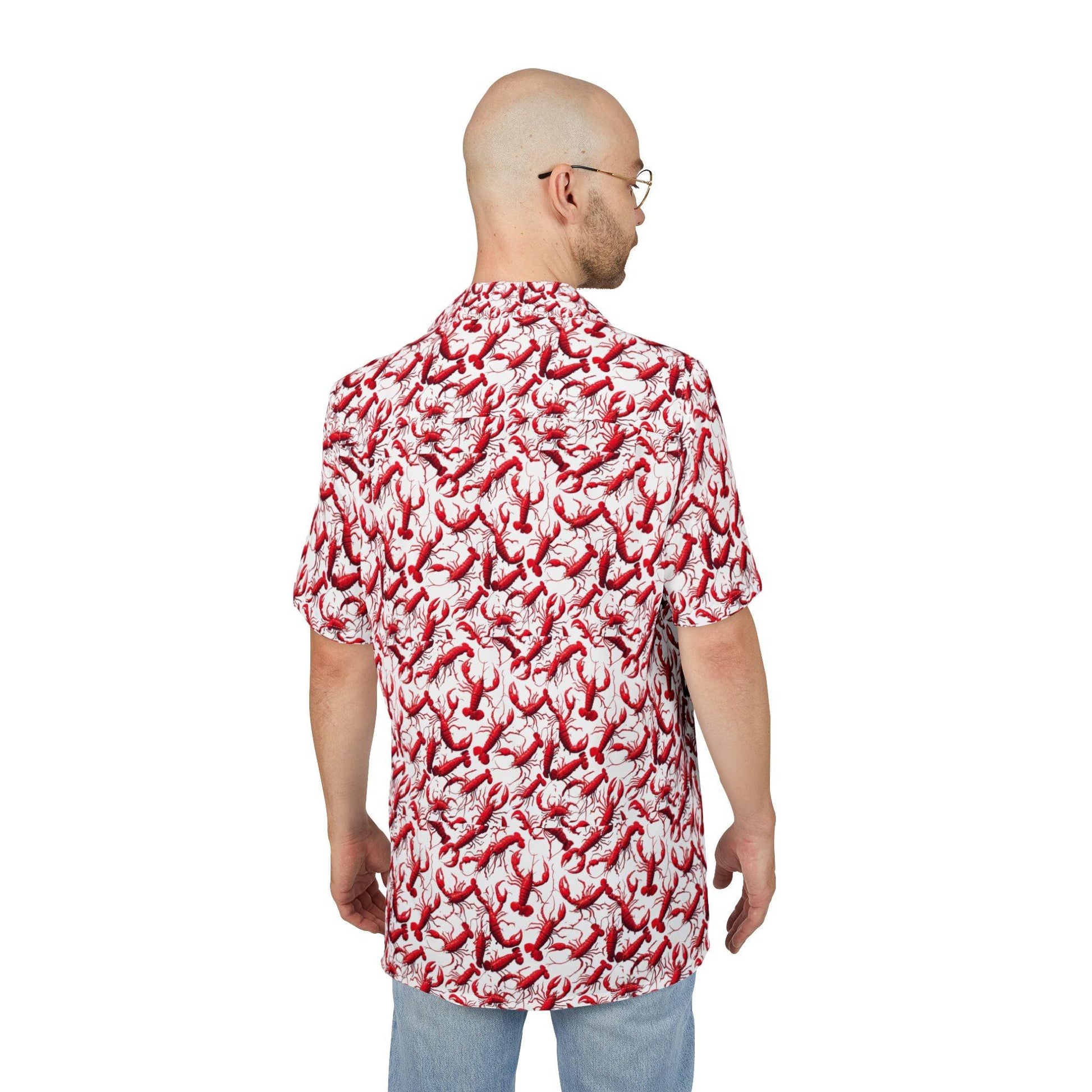 Lobster Print Unisex Hawaiian Button-Down Shirt Beachy Vibes - Even Keel LLC