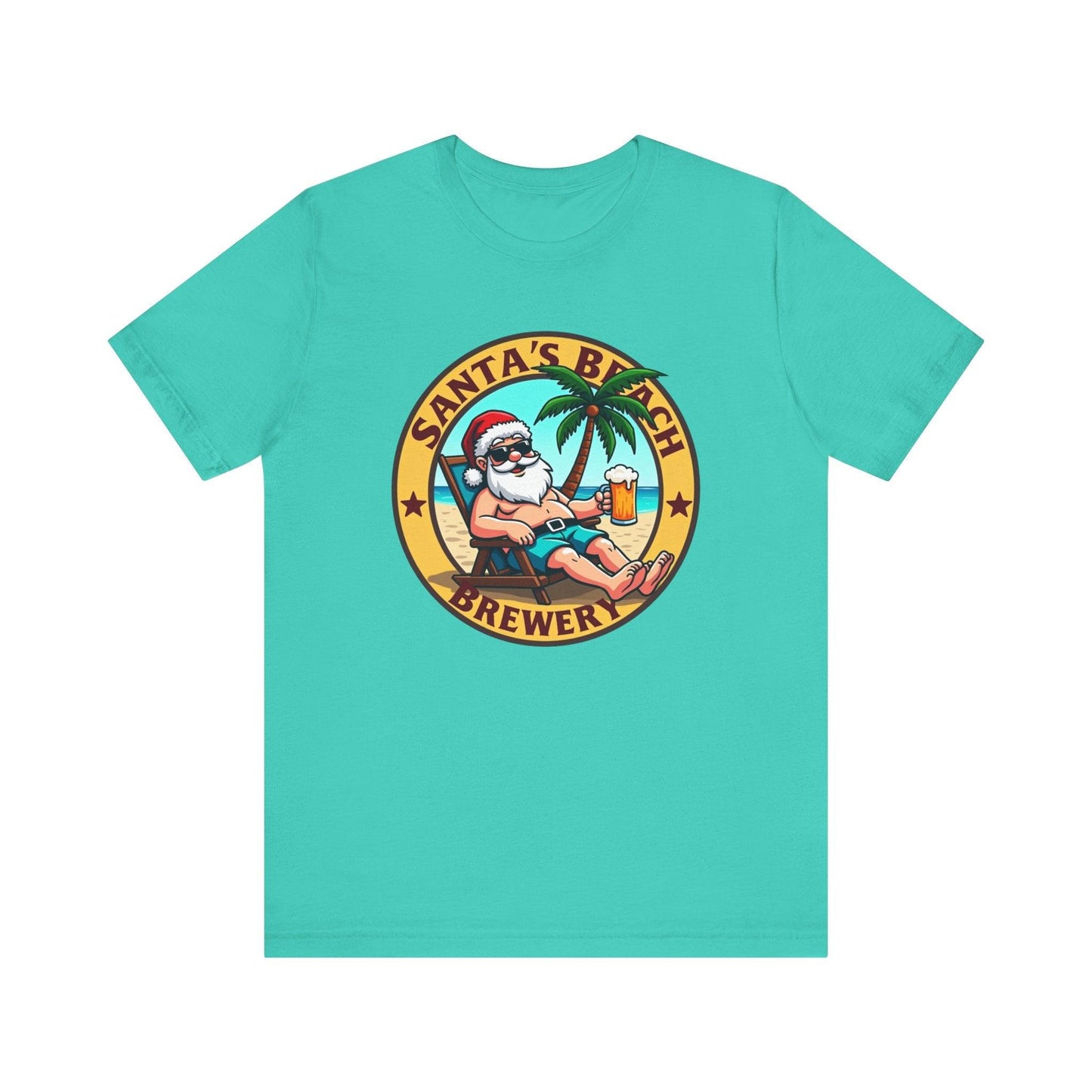 Santa's Beach Brewery Tee for Casual Summer Fun - Even Keel LLC