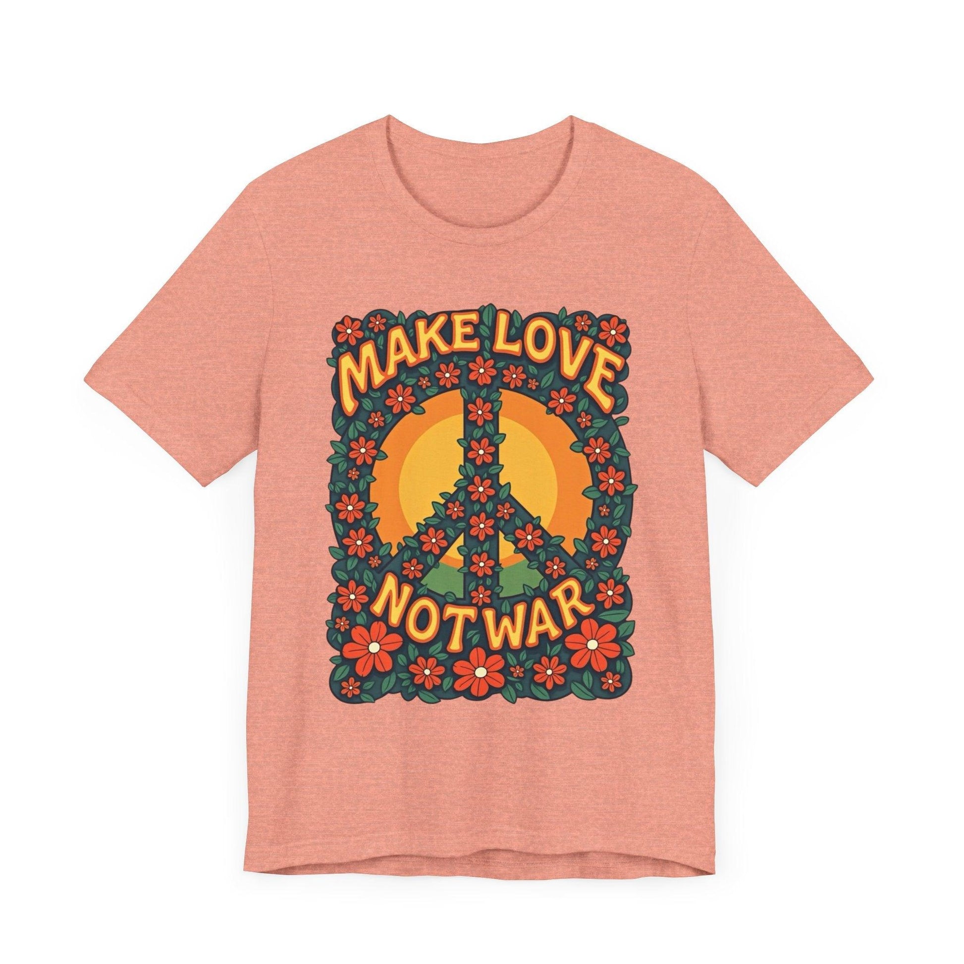 Retro Peace Symbol Graphic Tee Unisex Soft Cotton Shirt - Even Keel LLC