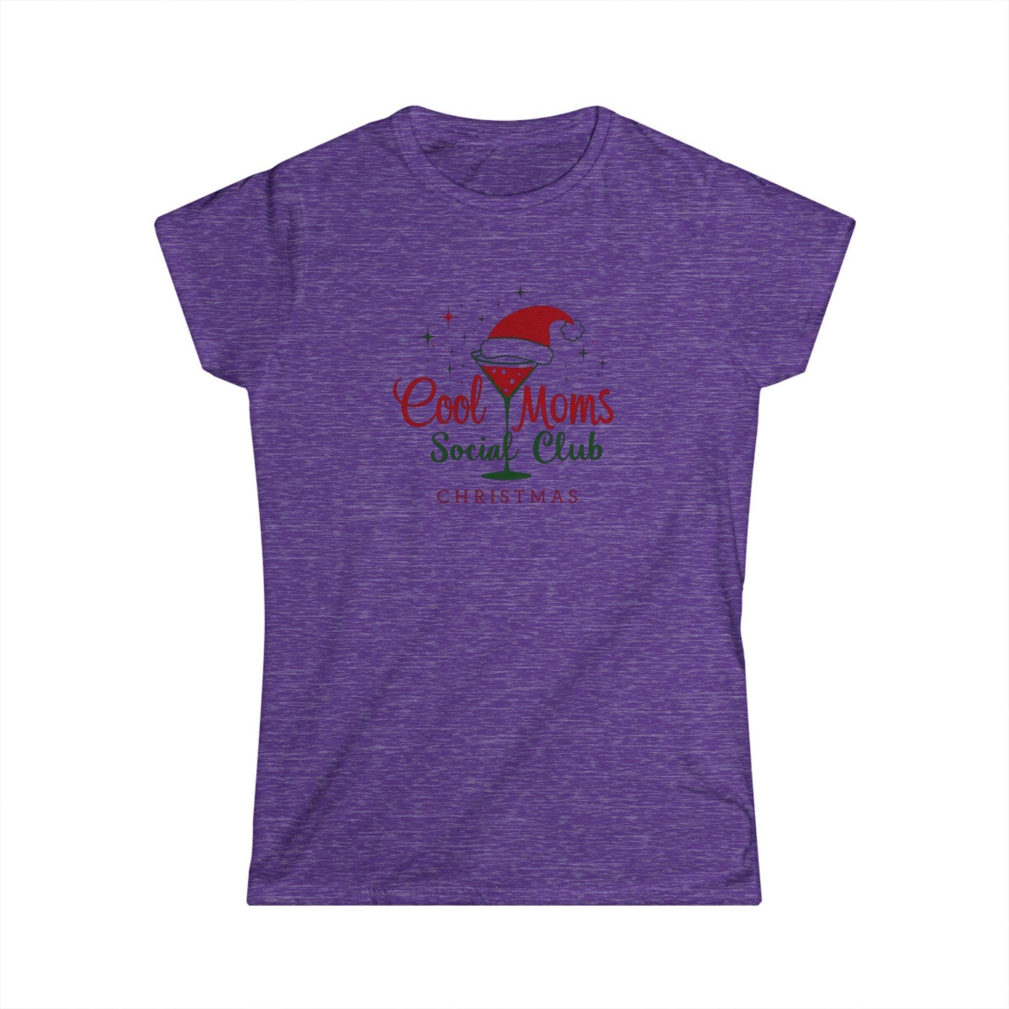 Women's Tee Cool Moms Social Club Christmas Martini Shirt - Even Keel LLC