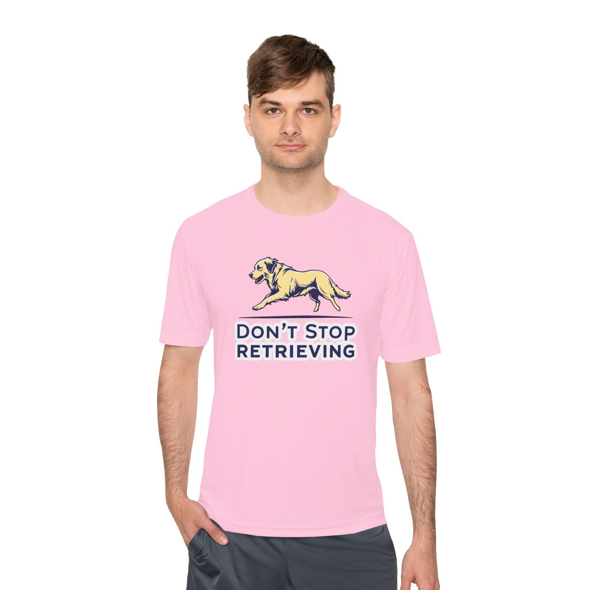 Moisture Wicking Tee - Don't Stop Retrieving Design - Even Keel LLC