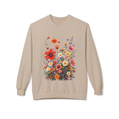 Women's Floral Sweatshirt - Softstyle Fleece Crewneck Style - Even Keel LLC