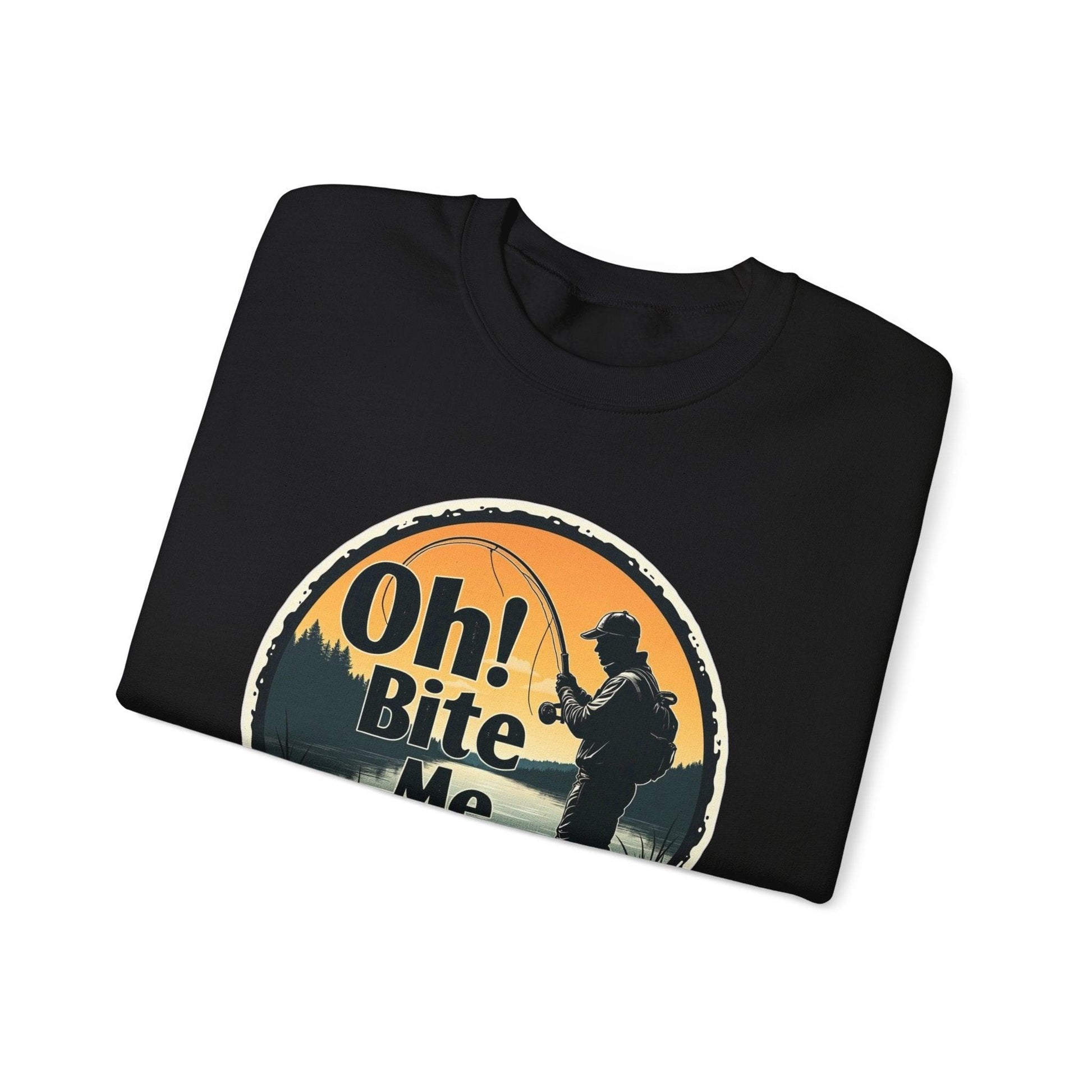 Oh Bite Me Fishing Crewneck Sweatshirt for Comfort and Style - Even Keel LLC