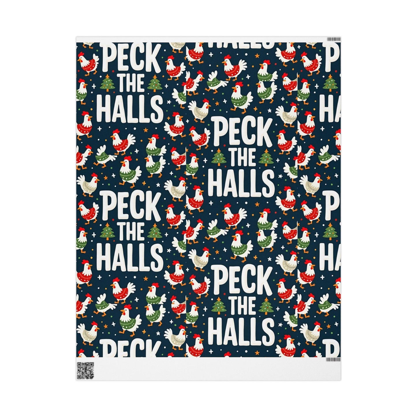 Peck the Halls Christmas Wrapping Papers Fun Gift Wrap - Even Keel LLC