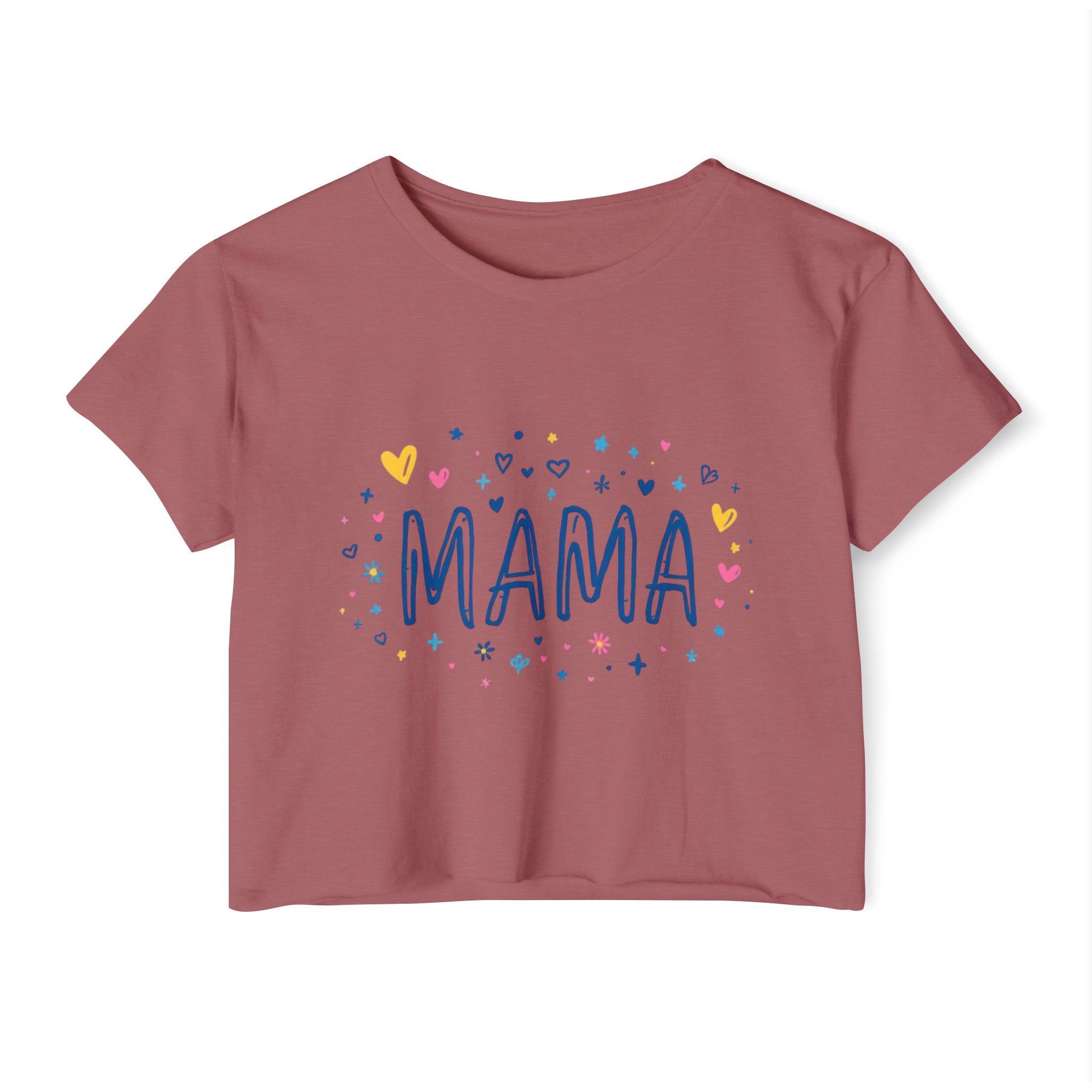 Crop Top Mama Women's Festival T-Shirt for Stylish Moms - Even Keel LLC