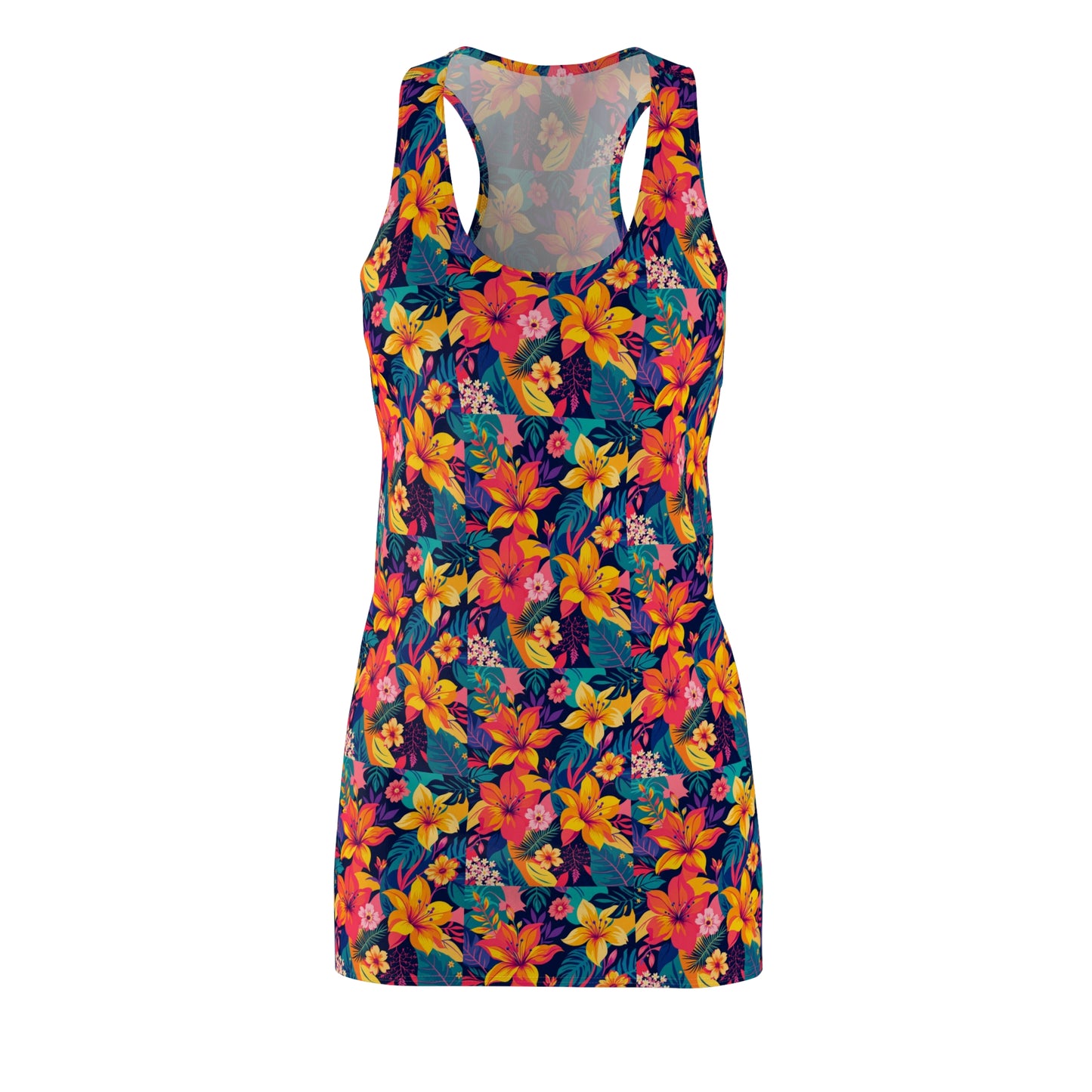 Tropical Floral Racerback Dress for Women - Casual Summer Style