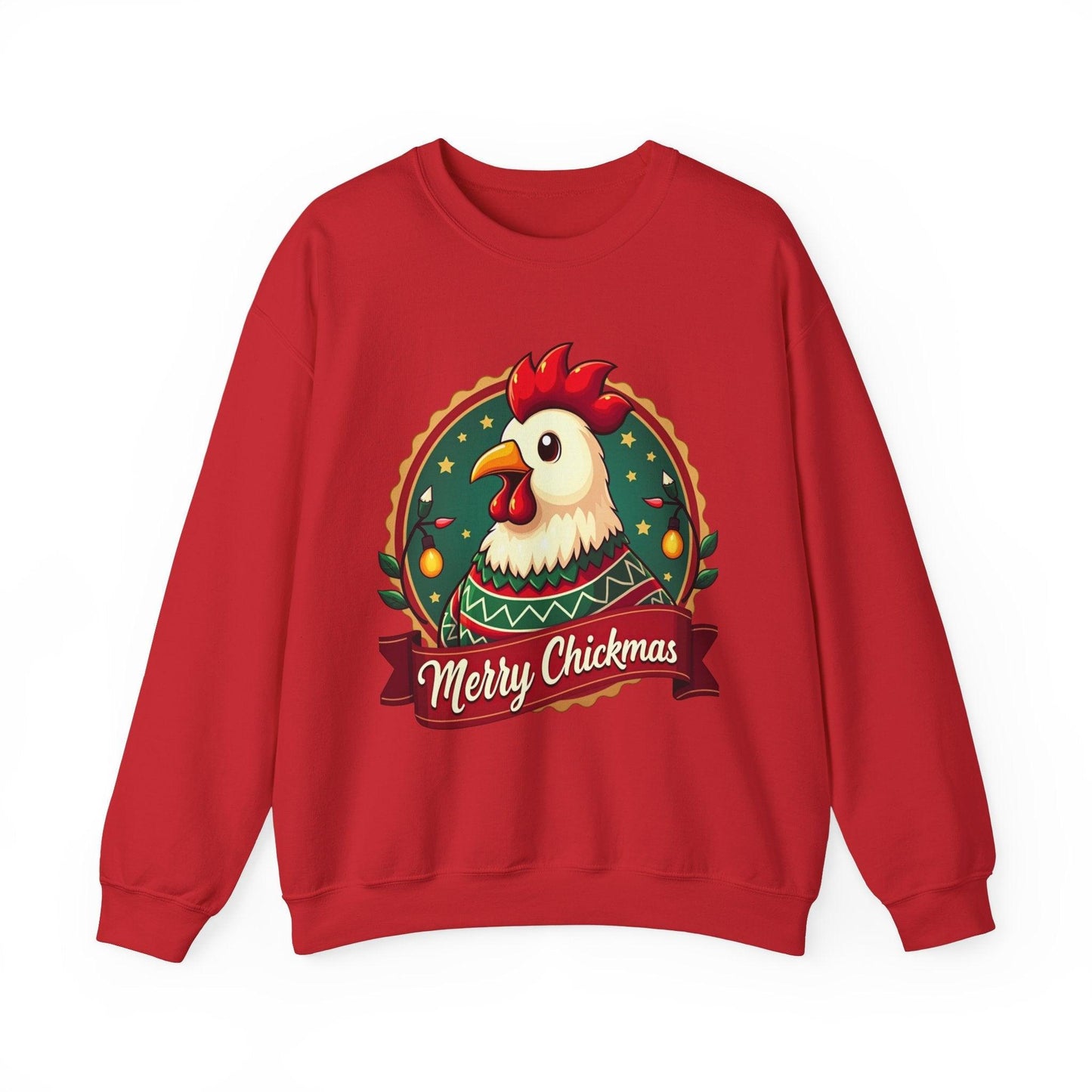 Merry Chickmas Crewneck Sweatshirt - Ugly Christmas Sweater - Even Keel LLC