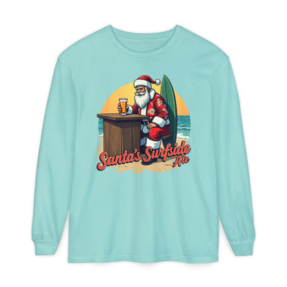 Surfside Santa Long Sleeve T-Shirt for Festive Comfort - Even Keel LLC