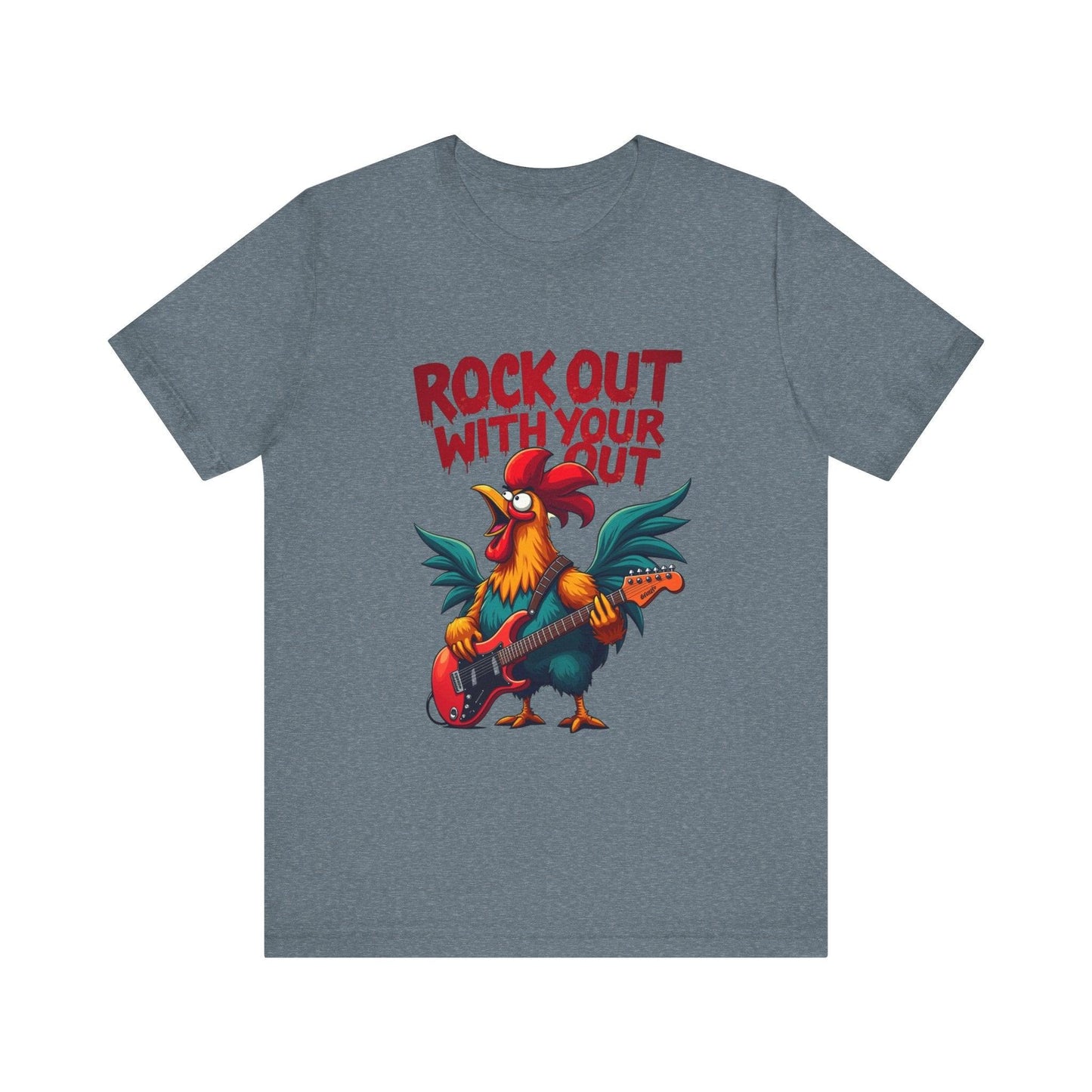 Rooster Tee - Rock Out Rooster Graphic T-Shirt for Fun - Even Keel LLC