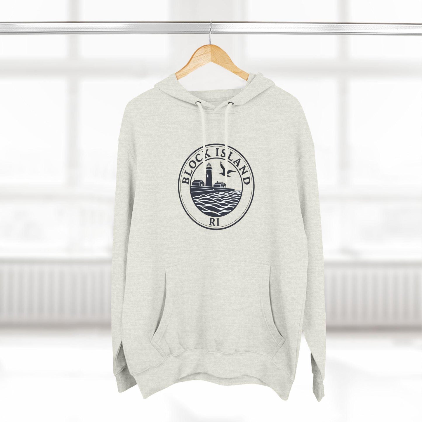 Fleece Hoodie - Block Island Rhode Island North Light Unisex - Even Keel LLC