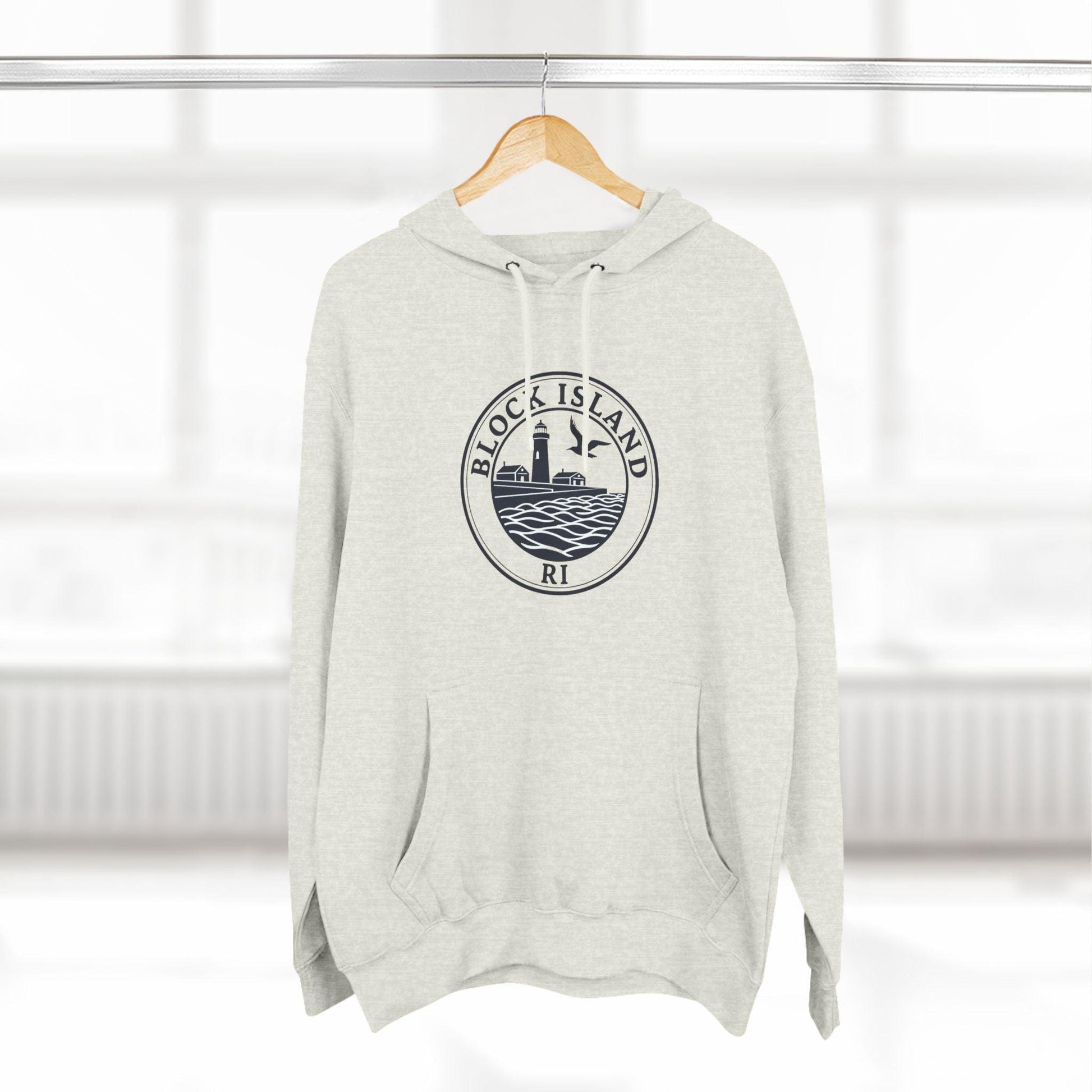 Fleece Hoodie - Block Island Rhode Island North Light Unisex - Even Keel LLC