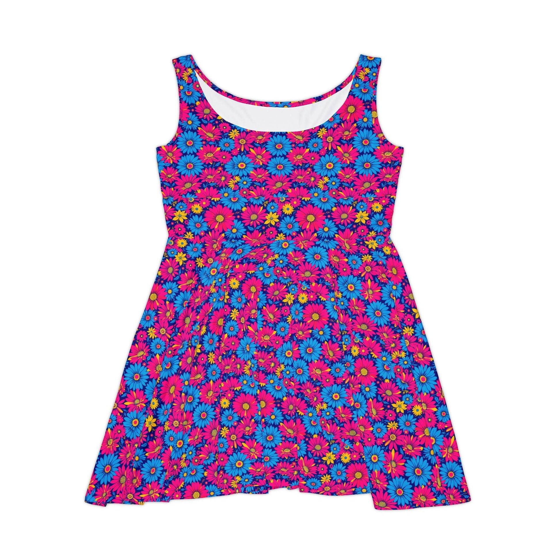 Vibrant Floral Women's Skater Dress for Spring Celebrations - Even Keel LLC