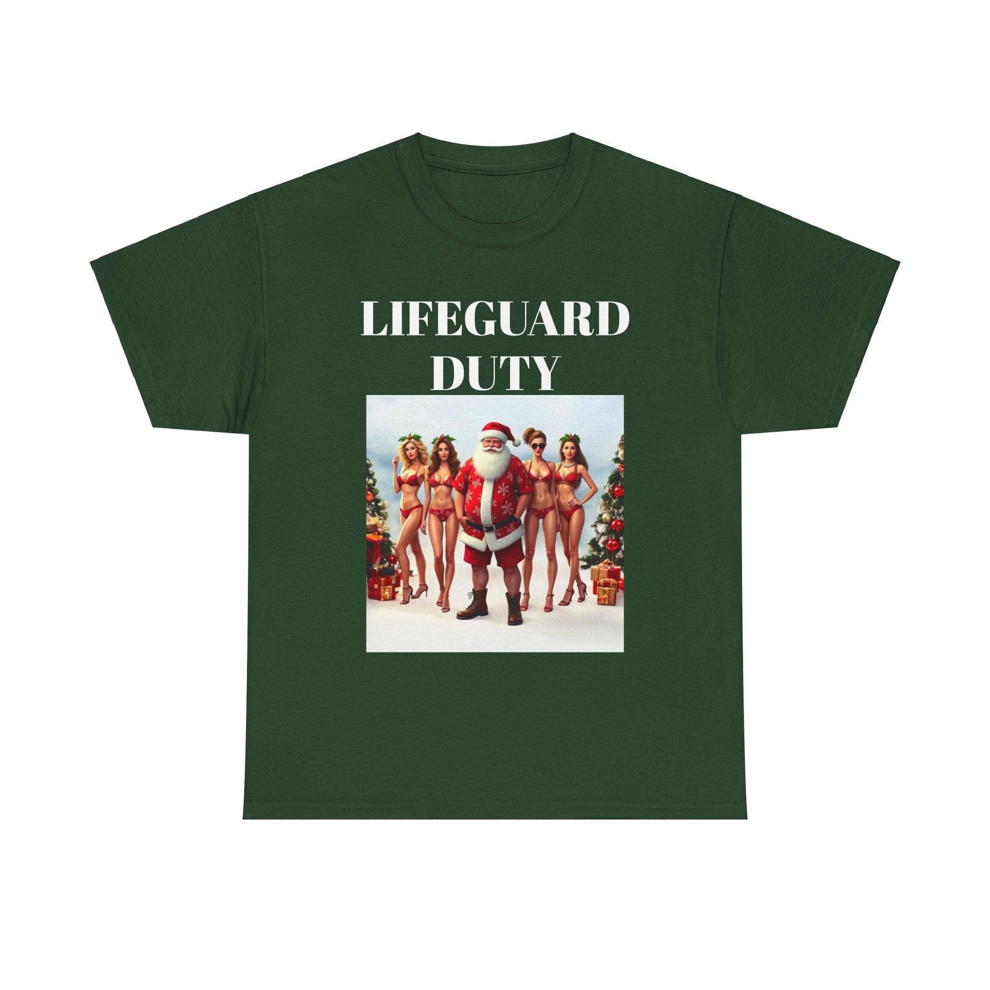 Christmas Santa on Lifeguard Duty Unisex Tee Shirt - Even Keel LLC