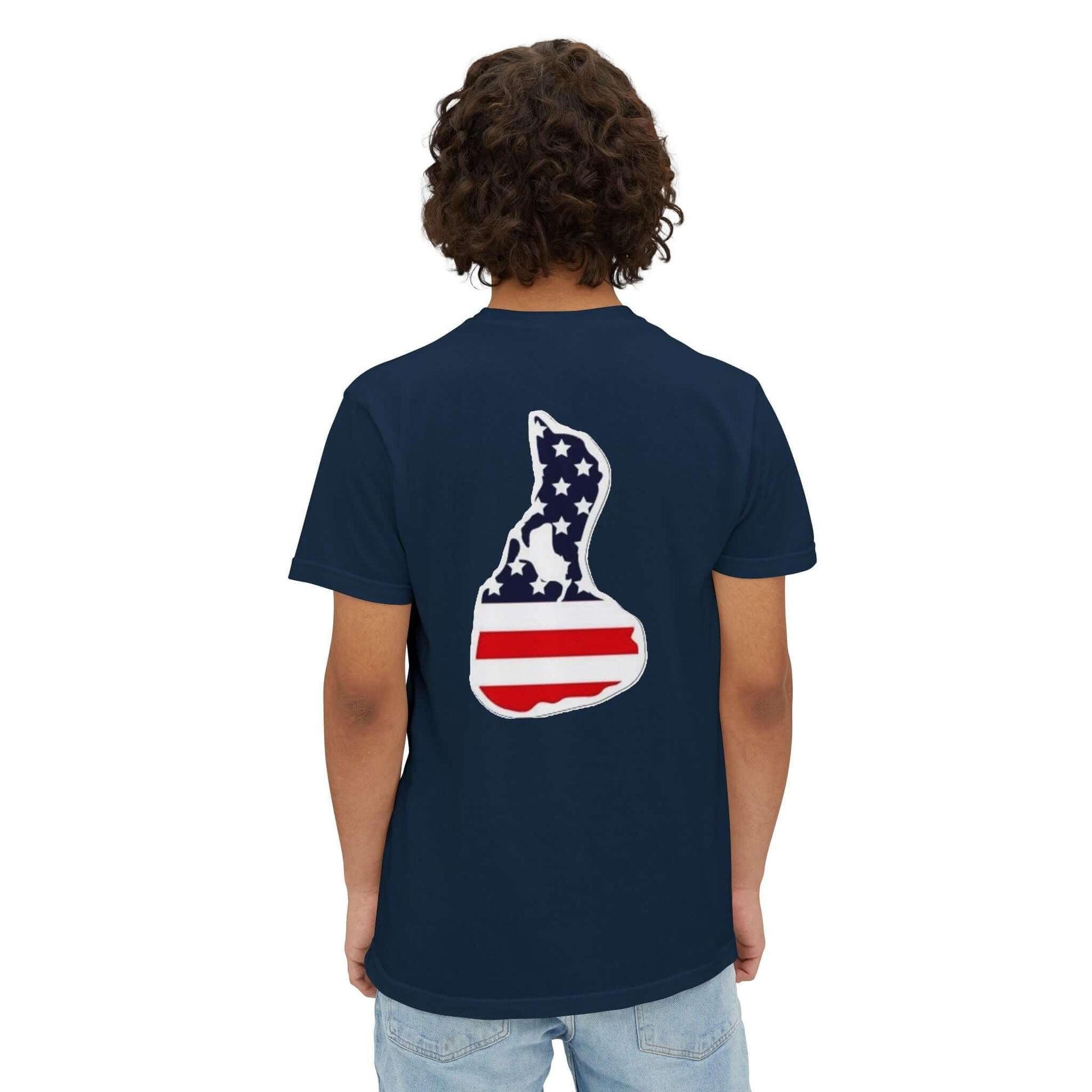 Patriotic Pocket T-Shirt - Unisex Garment-Dyed Tee with USA Map Design - Even Keel LLC