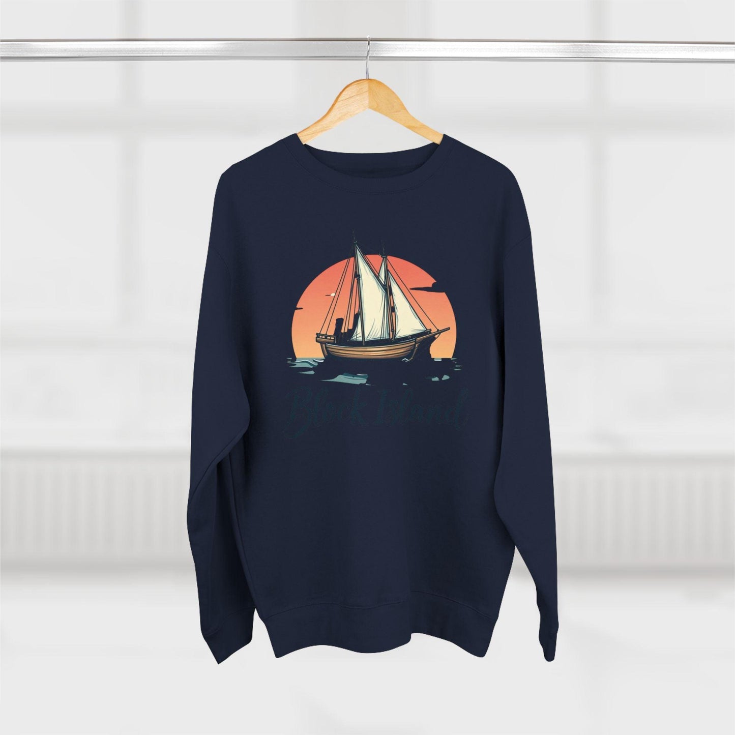 Block Island Pirate Ship Unisex Sweatshirt for Nautical Style - Even Keel LLC