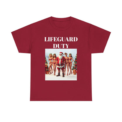 Christmas Santa on Lifeguard Duty Unisex Tee Shirt - Even Keel LLC