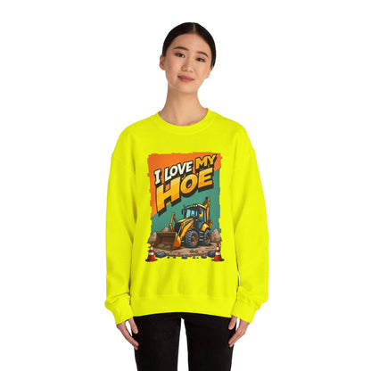 Crewneck Sweatshirt "I Love My Hoe" Backhoe Joke Gift - Even Keel LLC