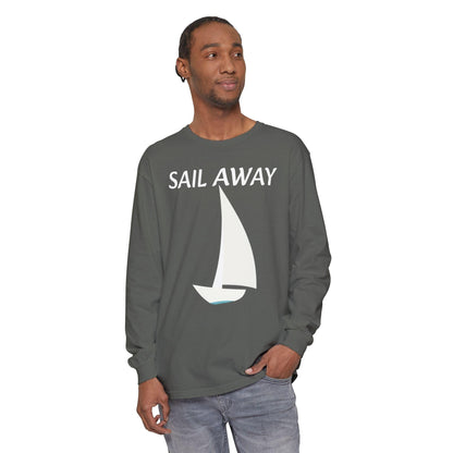 Minimalist Sail Away Long Sleeve T-Shirt for Casual Style - Even Keel LLC