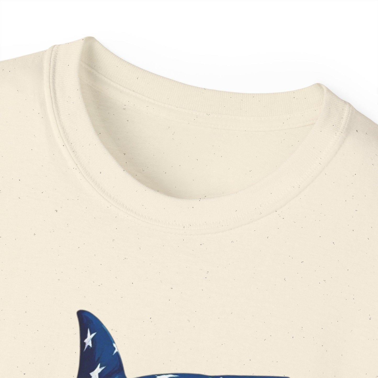 Patriotic Shark Unisex Ultra Cotton Tee | American Flag Design - Even Keel LLC