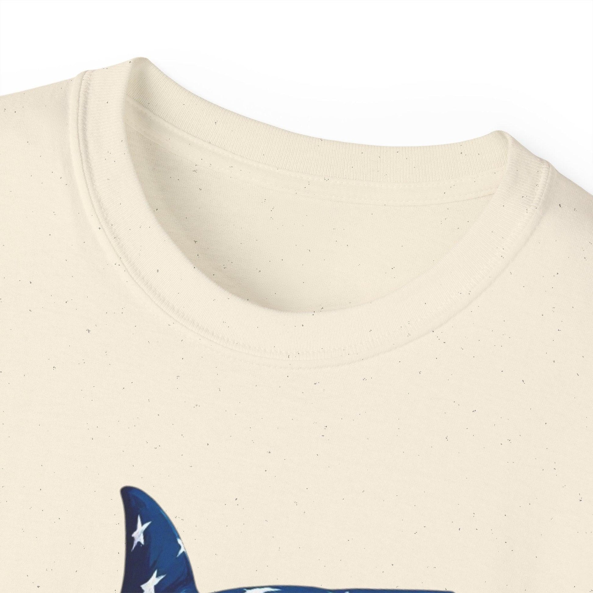 Patriotic Shark Unisex Ultra Cotton Tee | American Flag Design - Even Keel LLC