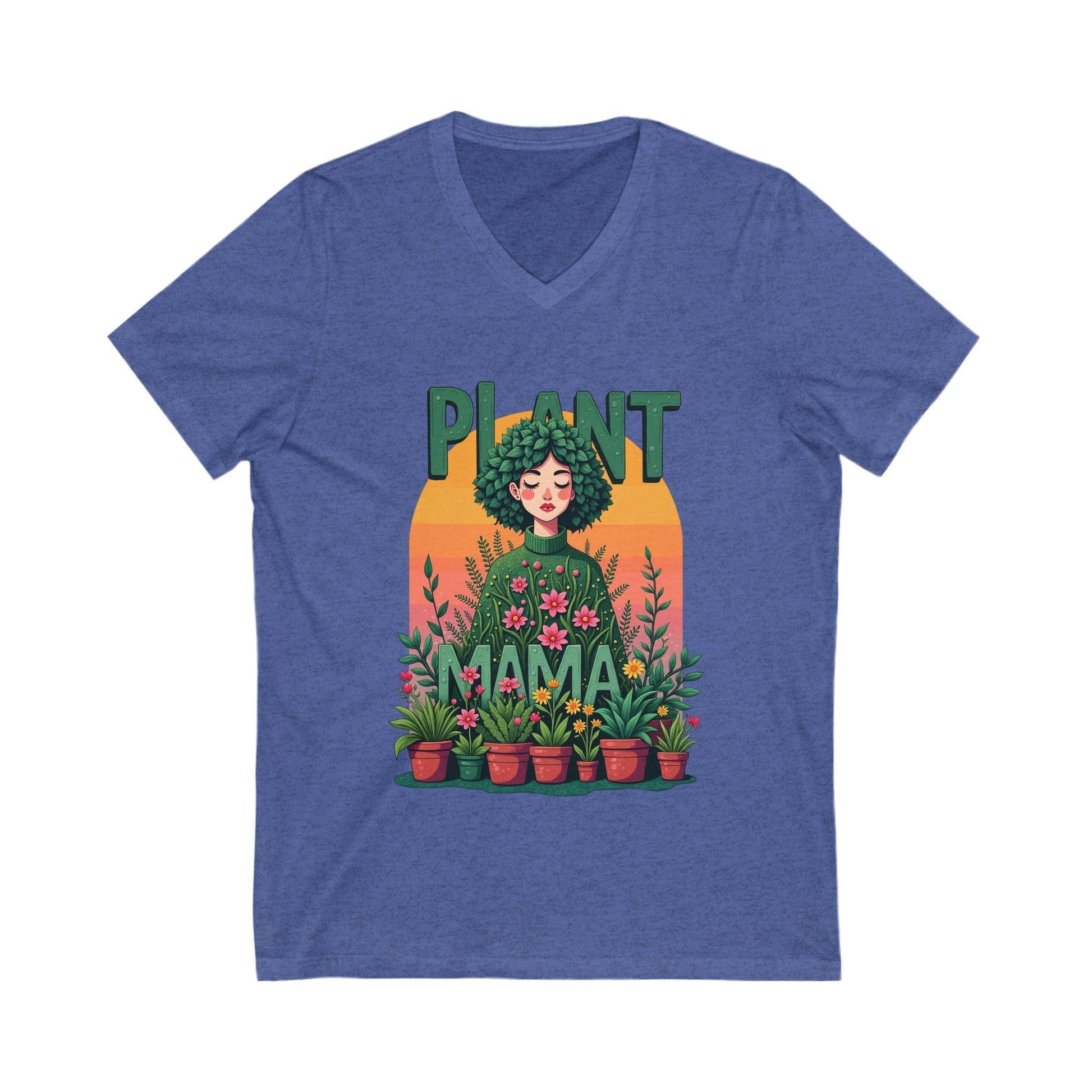 Plant Mama Short Sleeve V-Neck Tee for Casual Style - Even Keel LLC