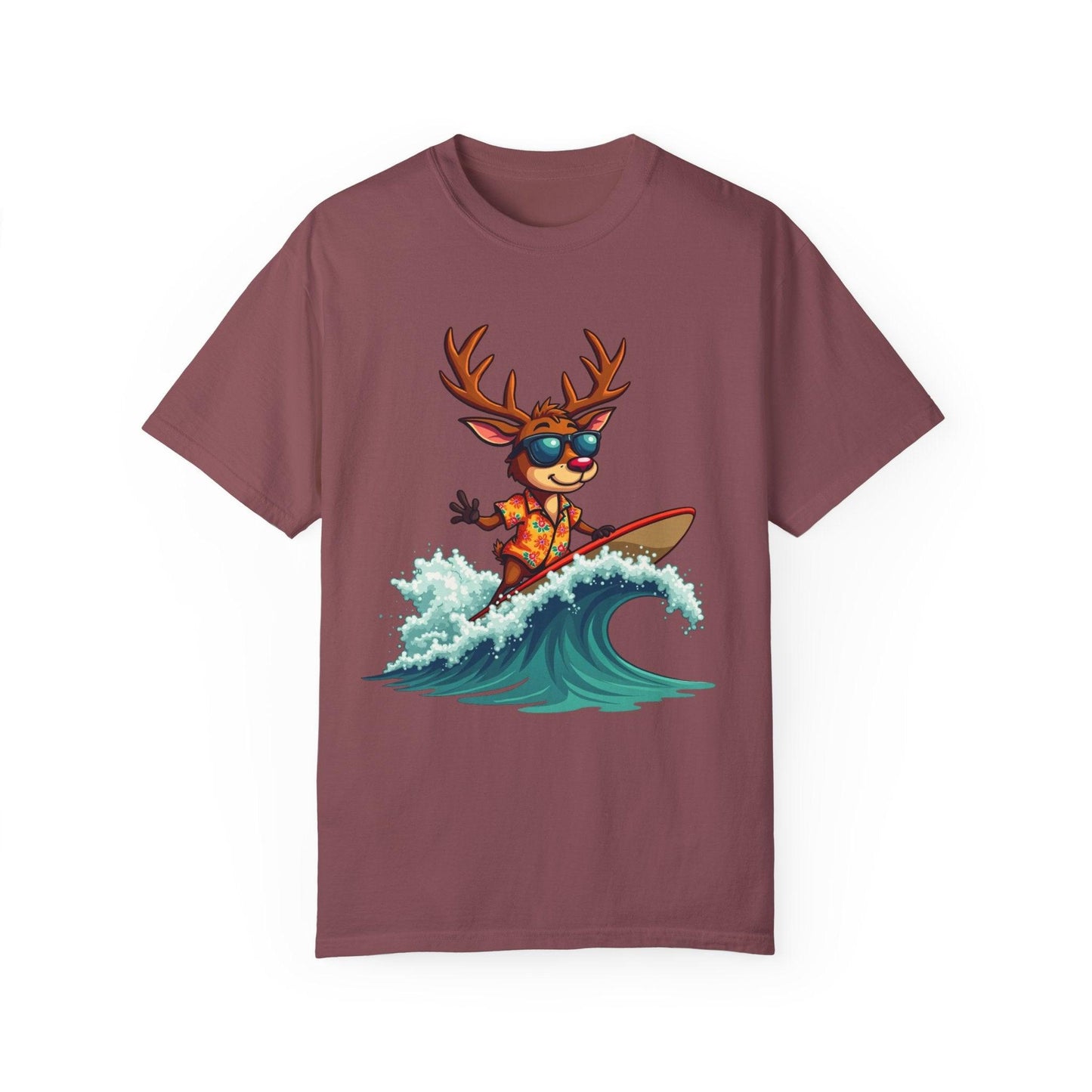 Surfing Reindeer T-Shirt for Fun Christmas Style - Even Keel LLC