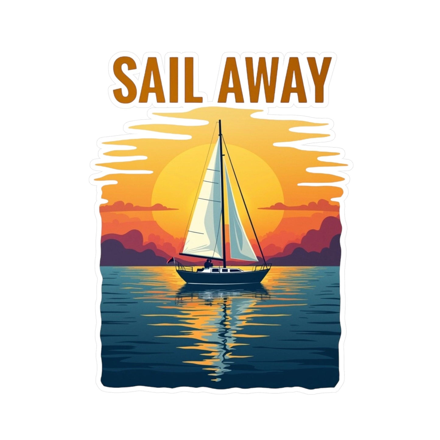 Sail Away Vinyl Decal for Ocean Lovers and Adventurers - Even Keel LLC