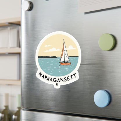 Narragansett, RI Kiss-Cut Vinyl Decal for Home Decor - Even Keel LLC