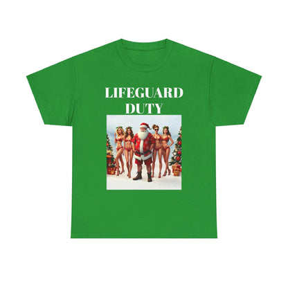 Christmas Santa on Lifeguard Duty Unisex Tee Shirt - Even Keel LLC