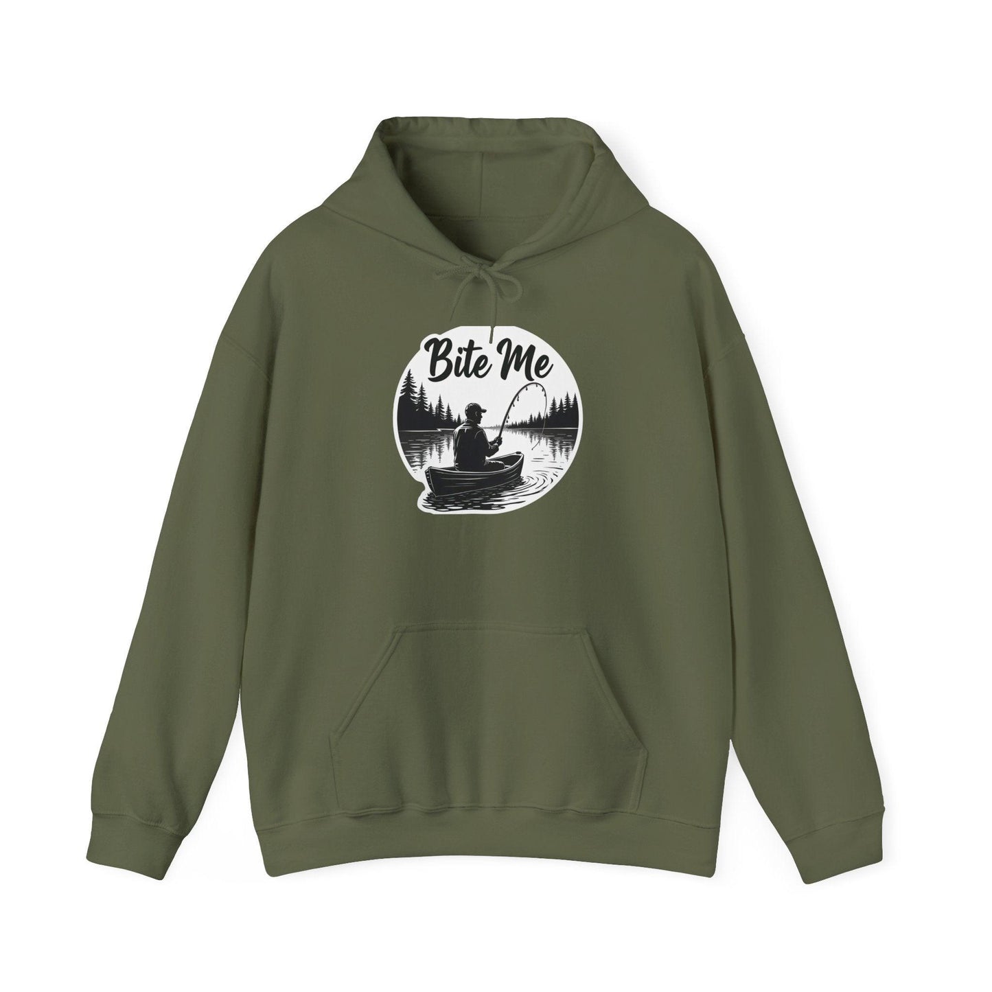 Fishing "Bite Me" Hooded Sweatshirt for Cold Days - Even Keel LLC