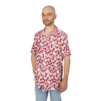 Lobster Print Unisex Hawaiian Button-Down Shirt Beachy Vibes - Even Keel LLC